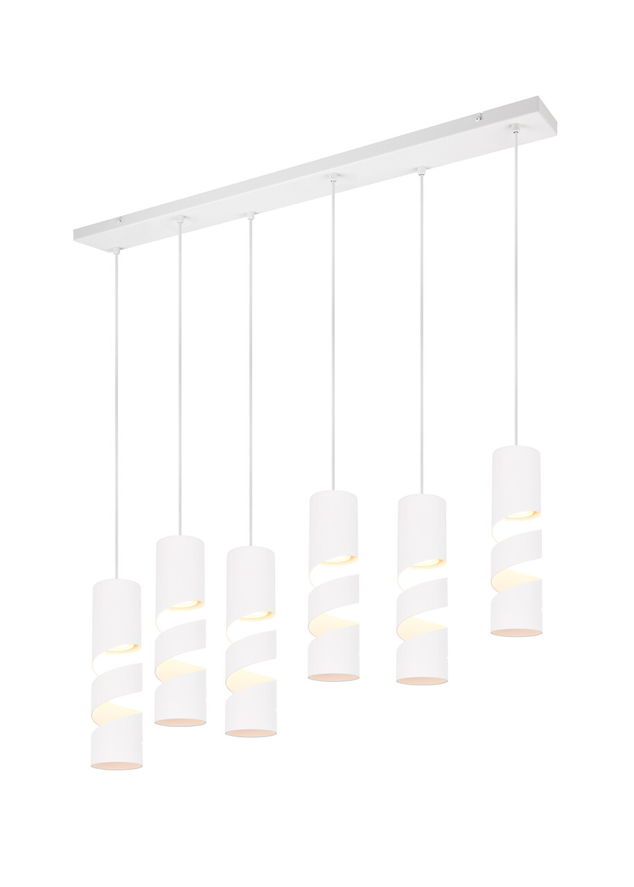 Lustra Stream, TRIO, 100x9x150 cm, 10W, 6x GU10, metal, alb mat - imagine 5